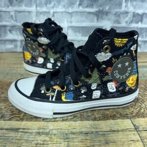 Converse All Star Camp High Top Sneakers Graphic Print Shoes Kids Size 11 New